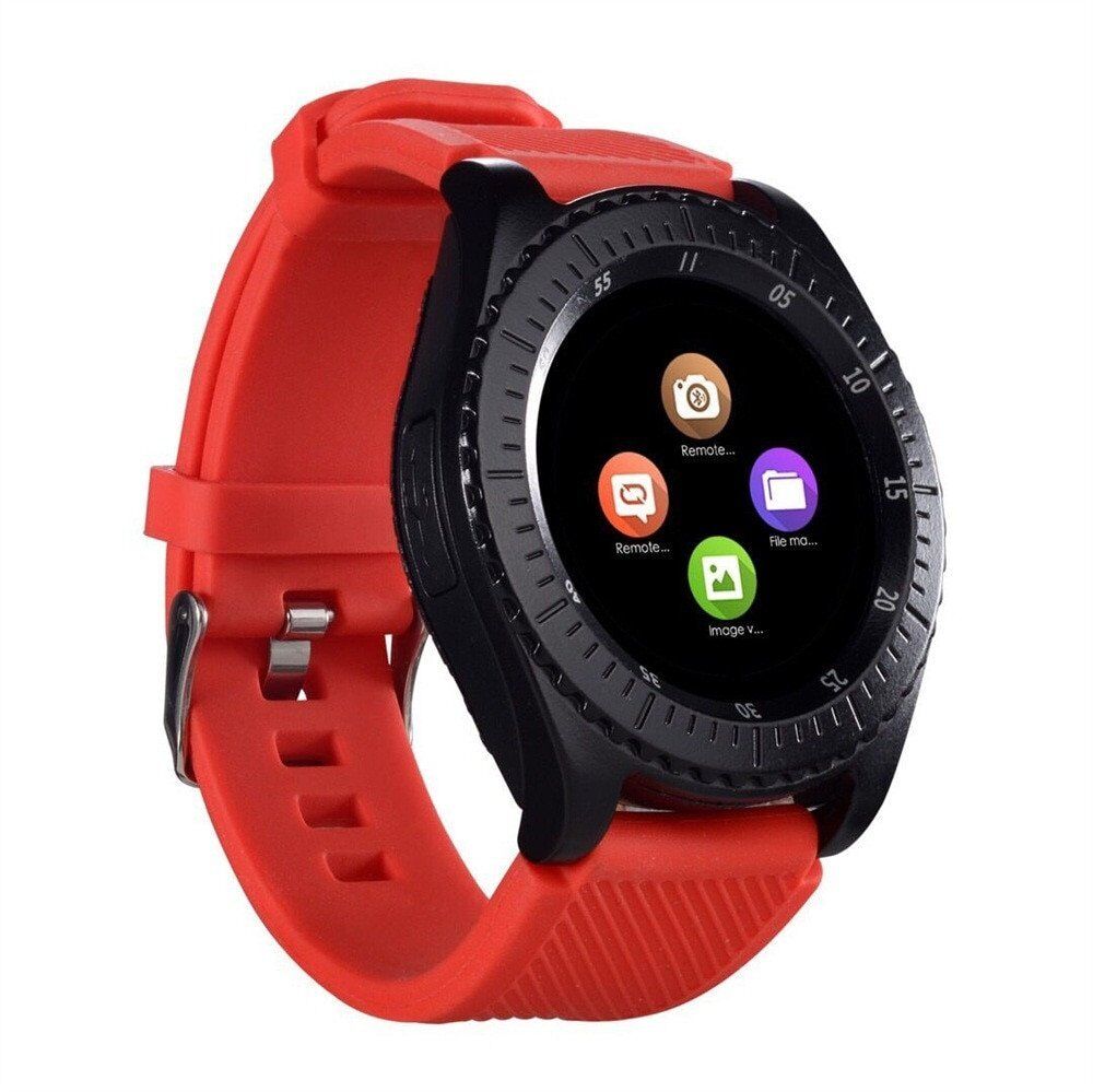 10PCS-Bluetooth-Z3-Smart-Watch-Round-Support-Nano-2G-SIM-TF-Card-With-Whatsapp-Facebook-Fitness-5.jpg Z3 smart klocka röd - Bild 1