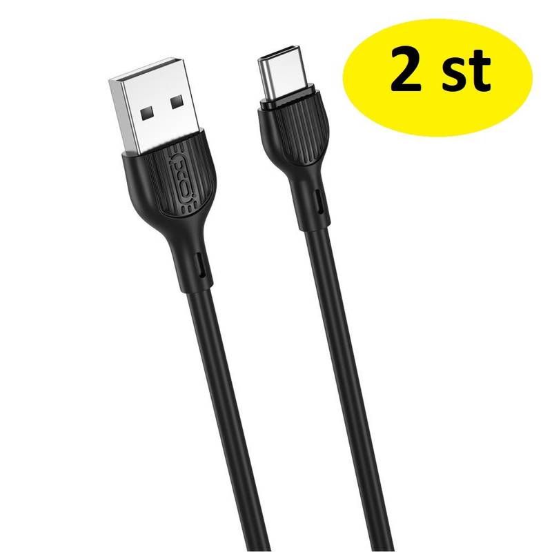 2 st 2 m snabbladdare  Usb-C  svart - Bild 1