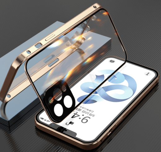 12miniguld-1.png metallfodrall till iphone 12 mini guld - Bild 1