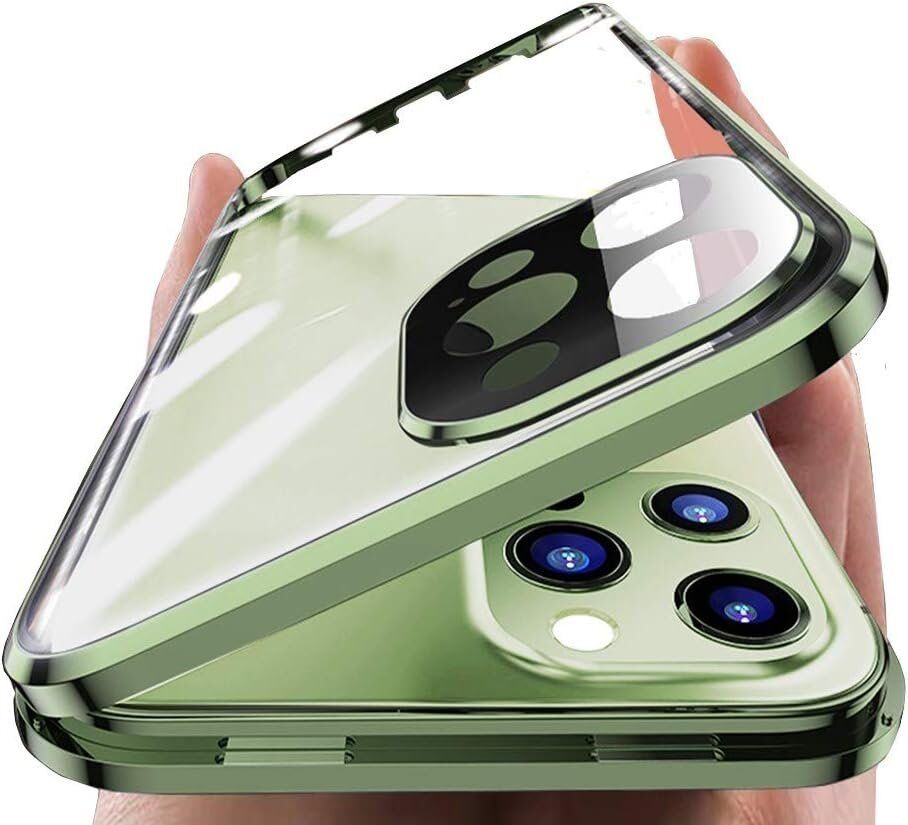 2-19.jpg Sekretess dubbelt magnetiskt skal iphone 13 grön - Bild 1