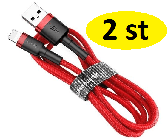 2 st 2 m Baseus cabel iphone röd - Bild 1