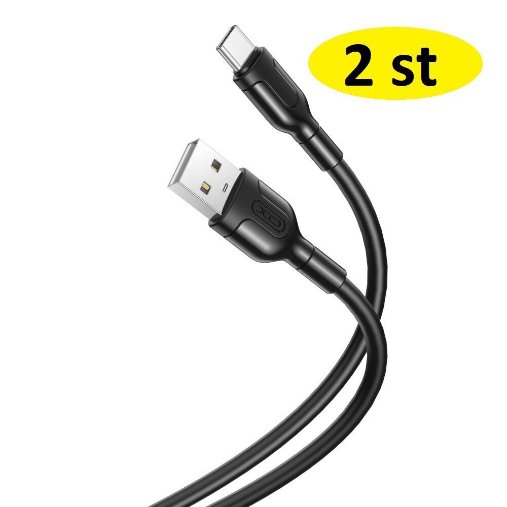 2 st 3 m snabbladdare  Usb-C  svart - Bild 1