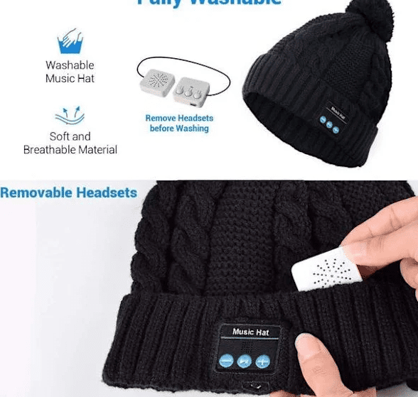 3-29.png Bluetooth-mössa med tofs svart - Bild 1