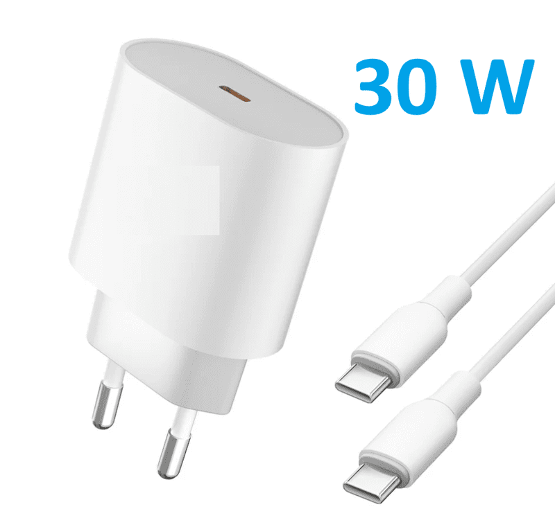 30wc 30W Snabbladdare för iPhone 15/16/17 + USB-C till USB-C 1m kabel - Bild 1