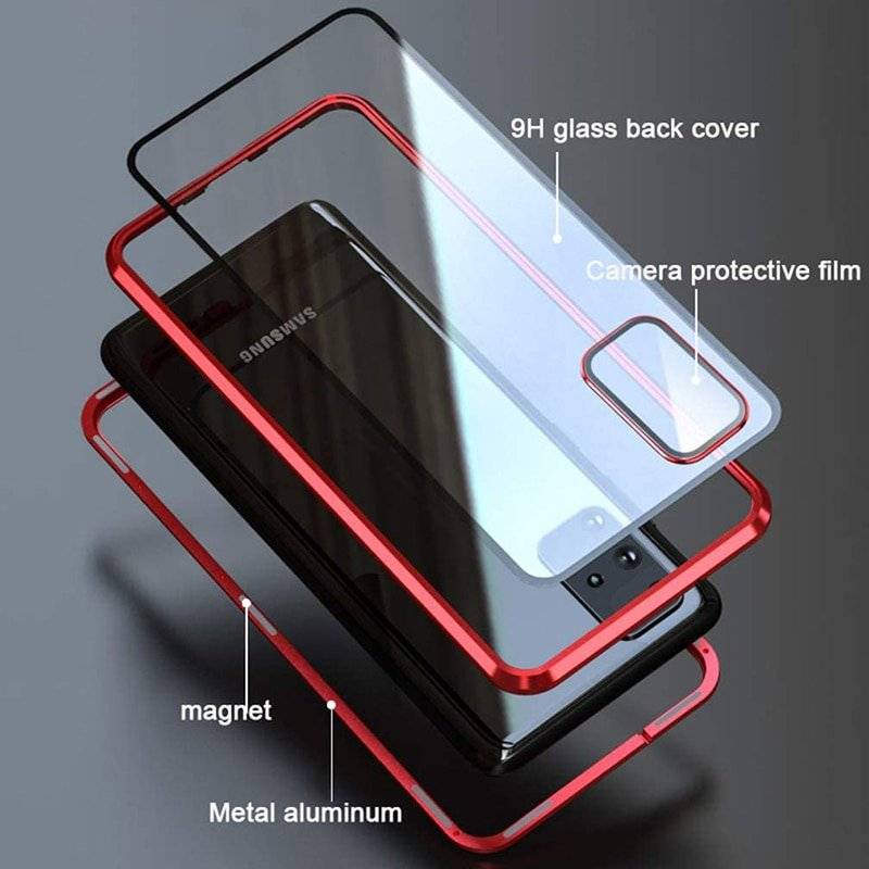 360-Full-Protection-Magnetic-Case-for-Coque-Samsung-Galaxy-S8-S9-S10-S20-Plus-A51-A71-2.jpg doubel case för Samsung S21|röd - Bild 1