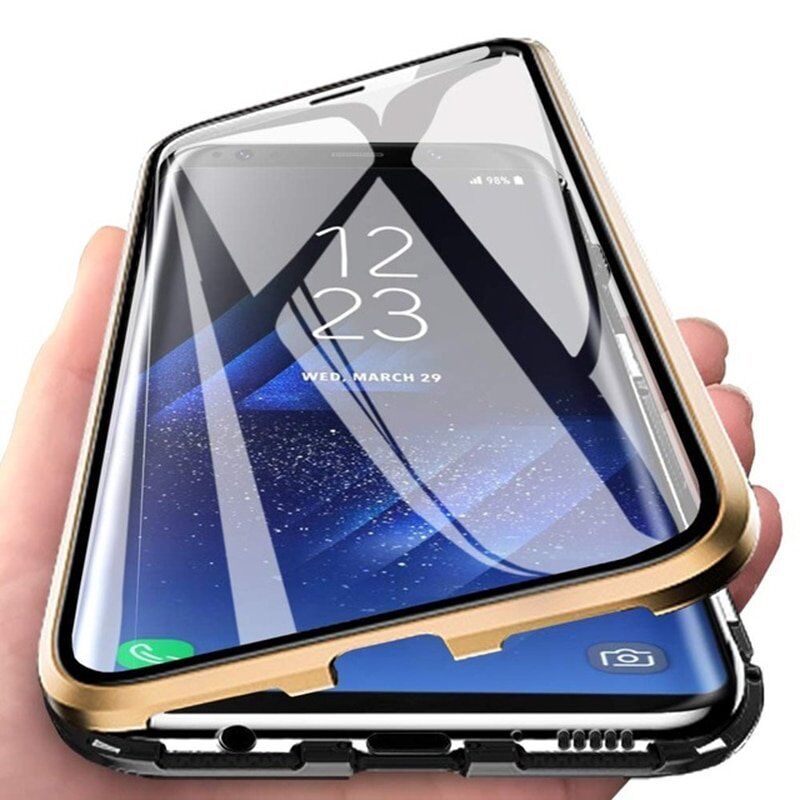 360-Full-Protection-Magnetic-Case-for-Coque-Samsung-Galaxy-S8-S9-S10-S20-Plus-A51-A71.jpg doubel case för Samsung S21 plus|guld - Bild 1