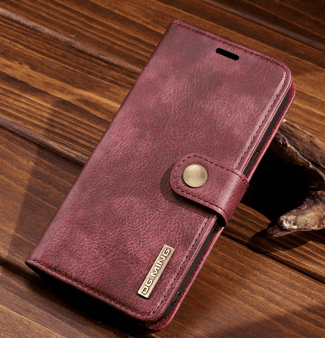 DG.MING Äkta Läder  för iPhone 12mini röd - Bild 1