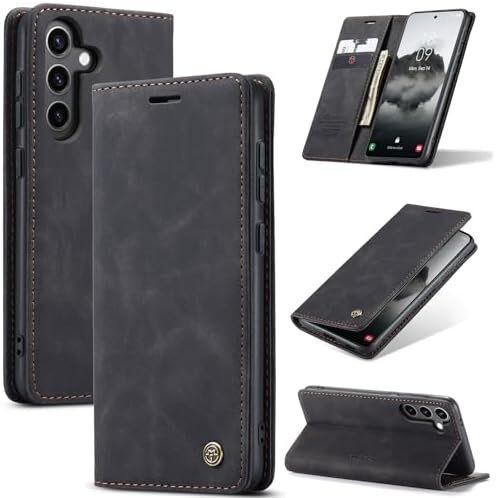 41iZvC5nUXL._AC_-1.jpg Läderfodral caseme 0013 för Samsung S24 svart - Bild 1