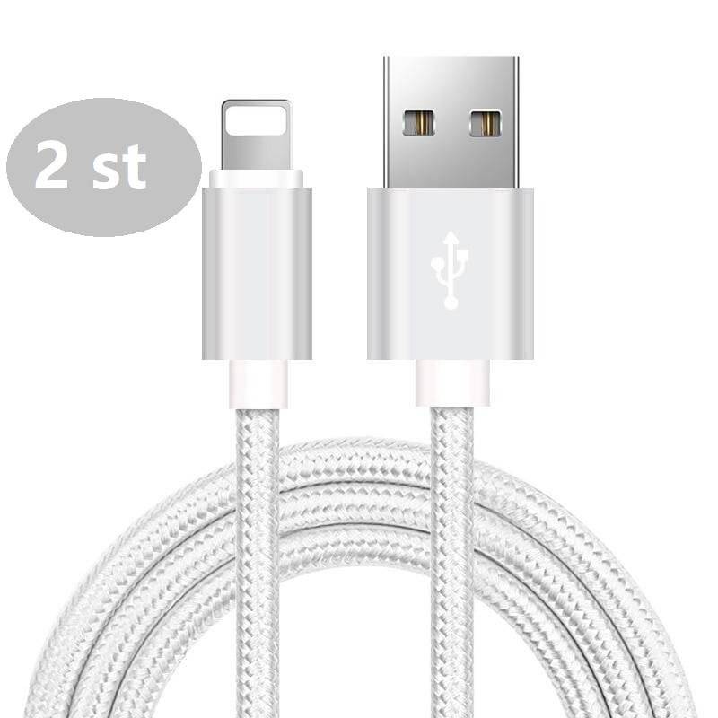 2 st 2 m hög kvalitet  iphone kabel silver - Bild 1