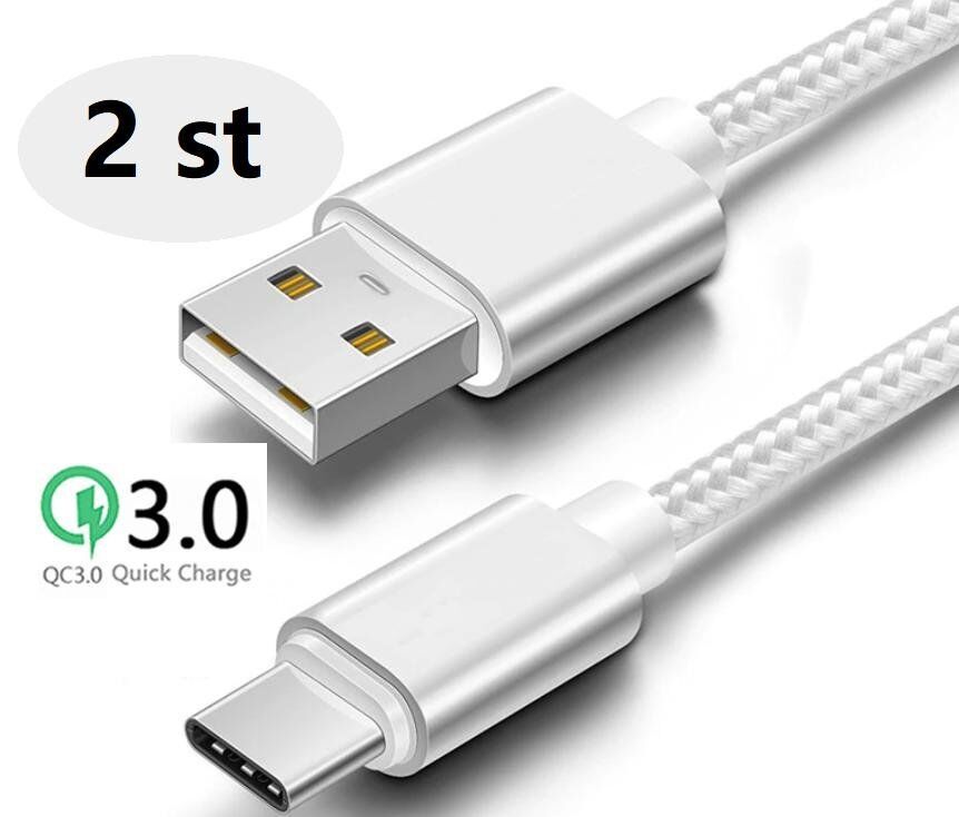 2 st 3 m top kvalitet  USB-C silver - Bild 1