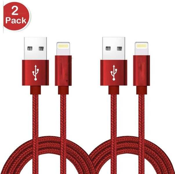 4886659025cecdb4dee6498c9edcb904952852de-1.jpg 2 st top kvalitet 2 m iphone kabel - röd - Bild 1
