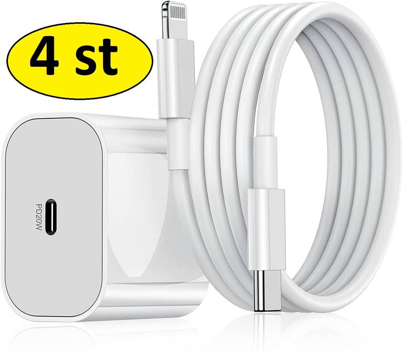 4 st snabbladdare för iphone11/12/13/14 med  2 m kabel - Bild 1