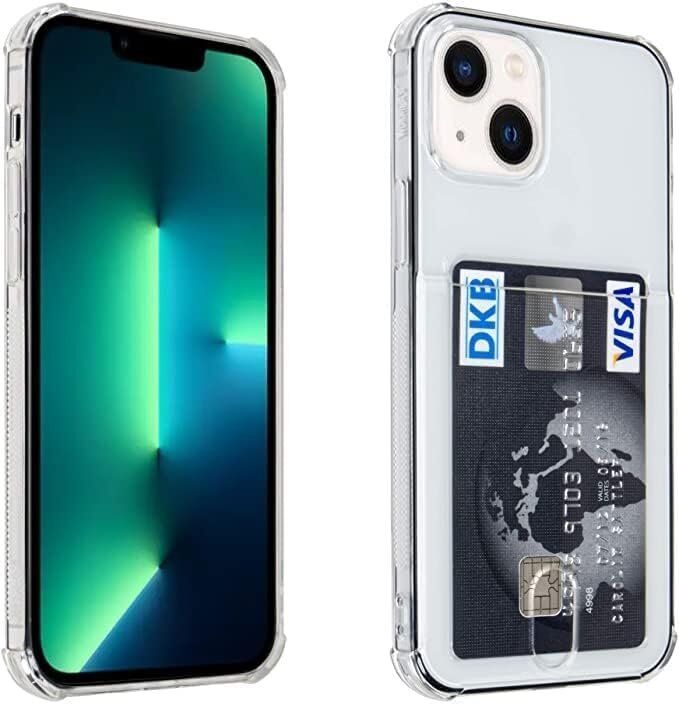 Transparent silikonfodral med kortplats för iPhone 14 plus - Bild 1