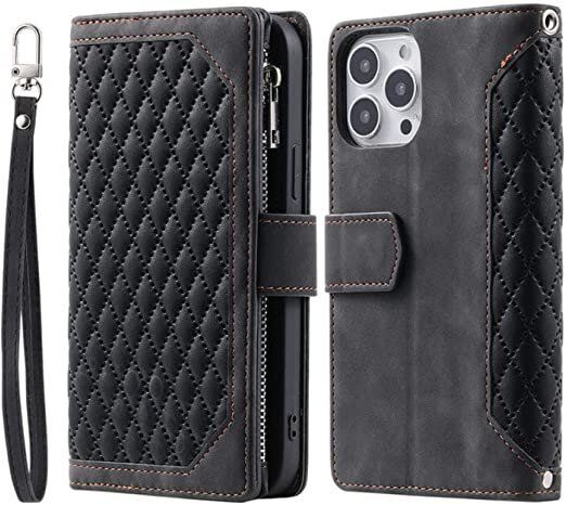 61Bxc-eiKZL._AC_SX522_.jpg Long Lanyard läder fodral för iphone 14 med 7 kortplatser svart - Bild 1