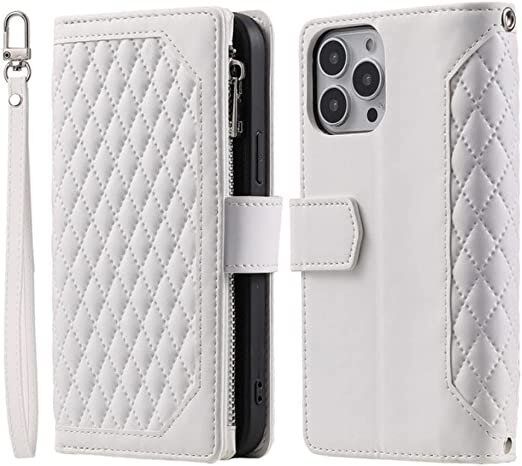 61LjJXdSrrL._AC_SX522_.jpg Long Lanyard läder fodral för iphone 14 med 7 kortplatser vit - Bild 1