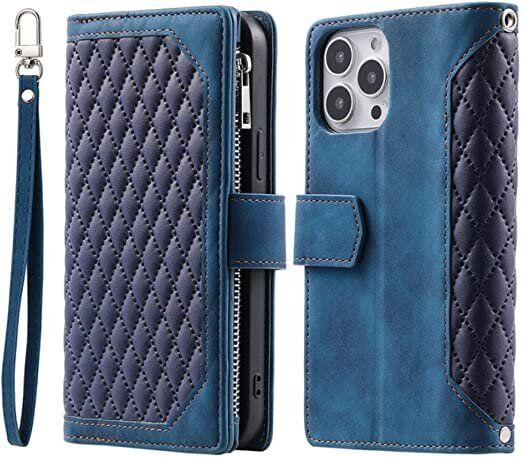 71c9PyYYoWL._AC_SX522_.jpg Long Lanyard läder fodral för iphone 14 pro max med 7 kortplatser blå - Bild 1