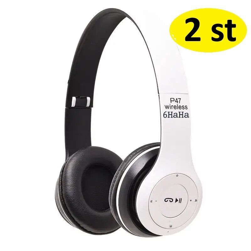 2 st Trådlös hörlurar P47 vit - Bild 1