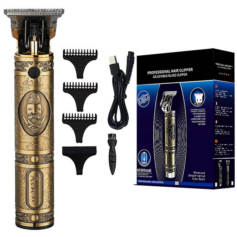 Professional-Hair-Clippers-Barber-Haircut-Sculpture-Cutter-Rechargeable-Razor-Trimmer-Adjustable-Cordless-Edge-for-Men.jpg Professionell hårklippare guld - Bild 1