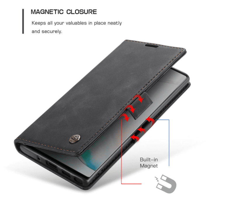 Läderfödral caseme 0013 för Samsung S23 plus svart - Bild 1