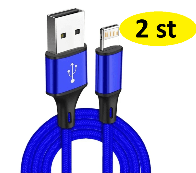 2 st 3m iphone kabel blå - Bild 1