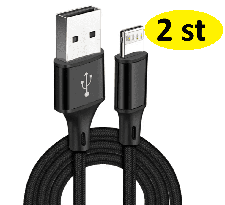 svart 2 st 3m iphone kabel svart - Bild 1